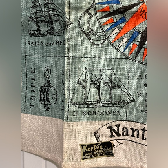 Kay Dee Handprints 100% Pure Linen Nantucket Dish Towel . NWT - Picture 6 of 10